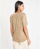 T-Shirt 100% Lin Jeyla beige foncé